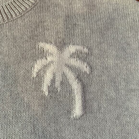 Rails Perci Palm Tree Cotton Cashmere Crewneck Sweater | Gray White | Small - Picture 6 of 11
